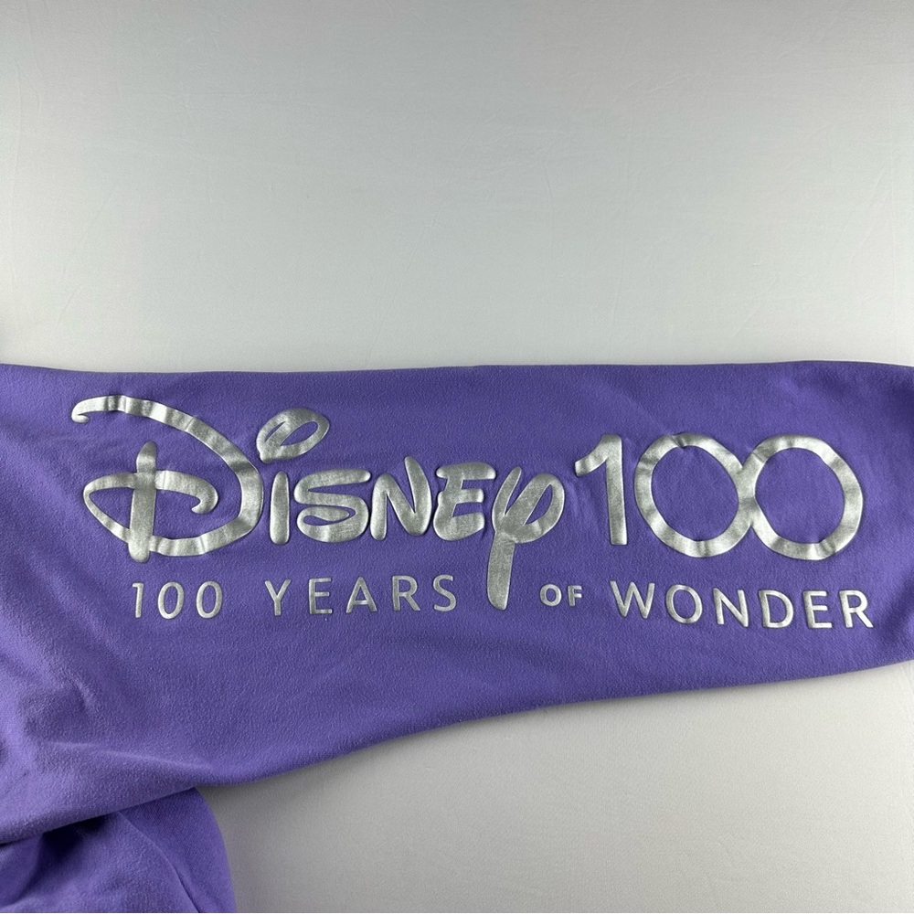 DISNEY PARKS 100 Years Of Wonder Embroidered Drawstring Joggers Lavender Adult - Picture 12 of 12